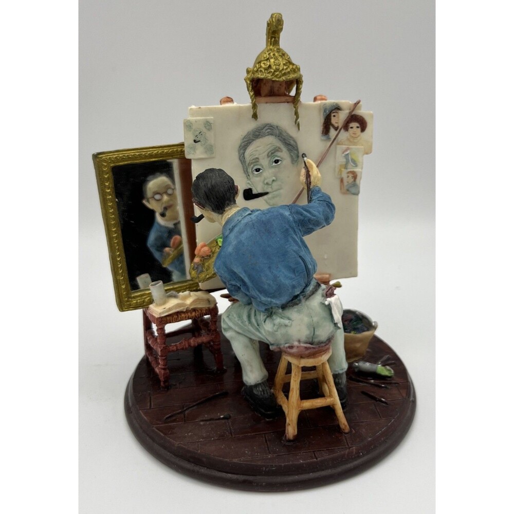 Vintage Norman Rockwell "Triple Self-Portrait - 1960" Figurine - Grossman 1999